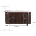 Nairo Dressoir 170cm Walnut - Afbeelding 2